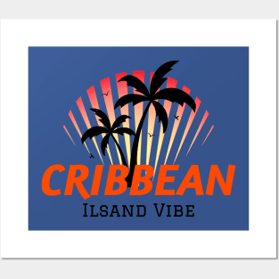 Caribbean island vibe palm tree Posters and Art